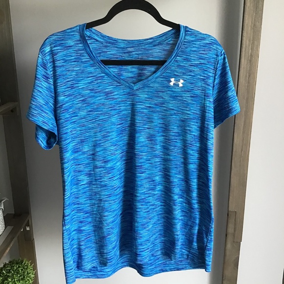 Under Armour Tops - Under Amour Blue Athletic V Neck Top